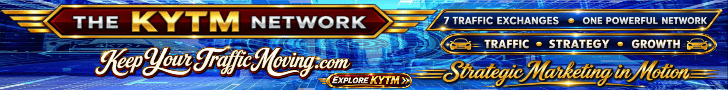 Put your advertising in motion with the KYTM Network! Reach active surfers across seven unique traffic exchanges designed to help you advertise, connect, and grow.